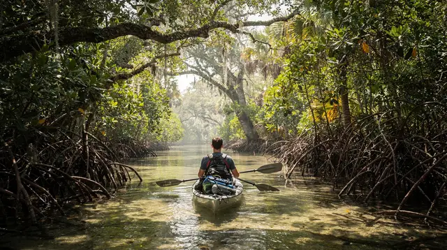 Mangrove tunnel kayaking near Sarasota and Lido Key